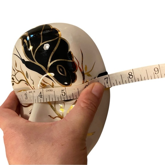 vintage 80s 90s venetian ceramic mask teal black and gold court jester decor - Picture 4 of 8